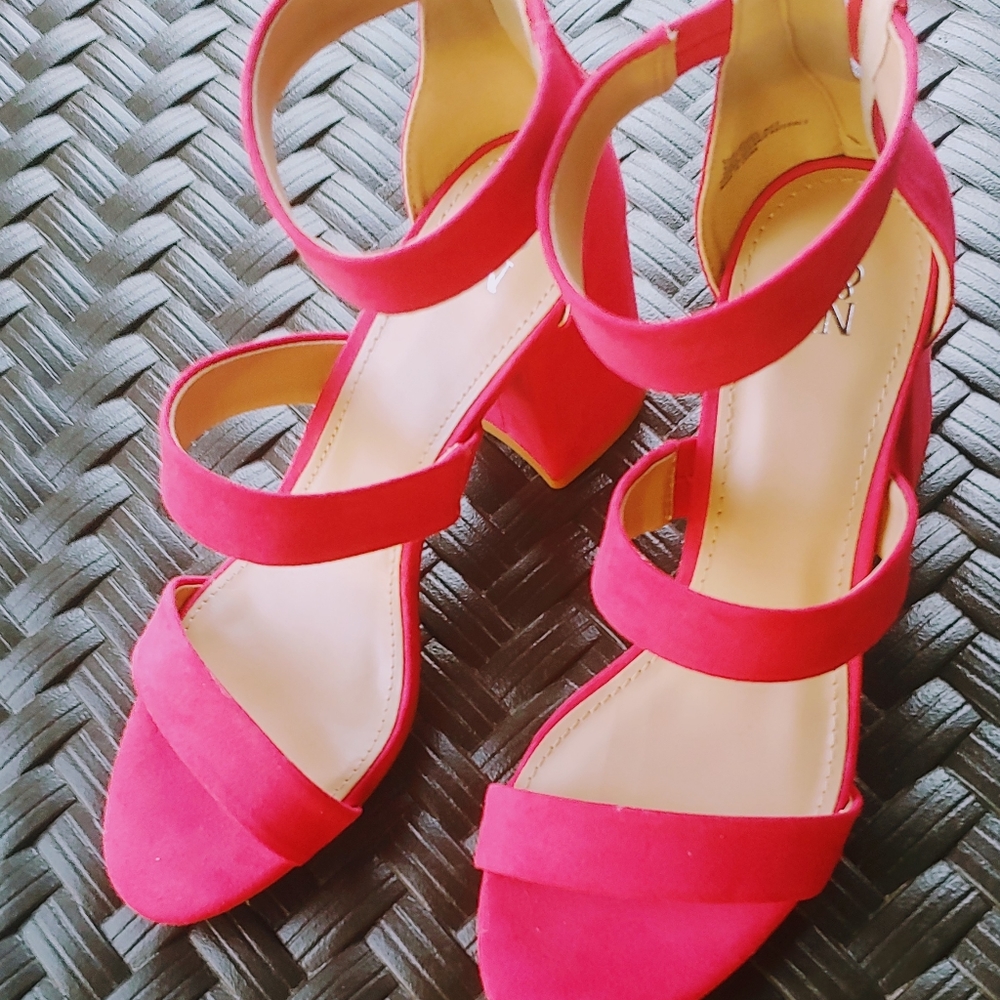 Strappy faux suede sandals 9